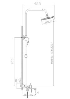 Душевая стойка Haiba HB24505-3 пепельный